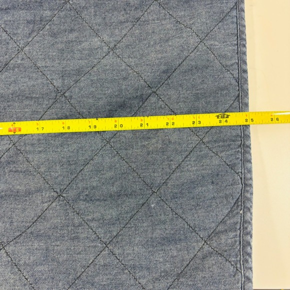 Eileen Fisher Organic Cotton Twill Quilted Blue Vest Side Pockets Women Large - Picture 8 of 8